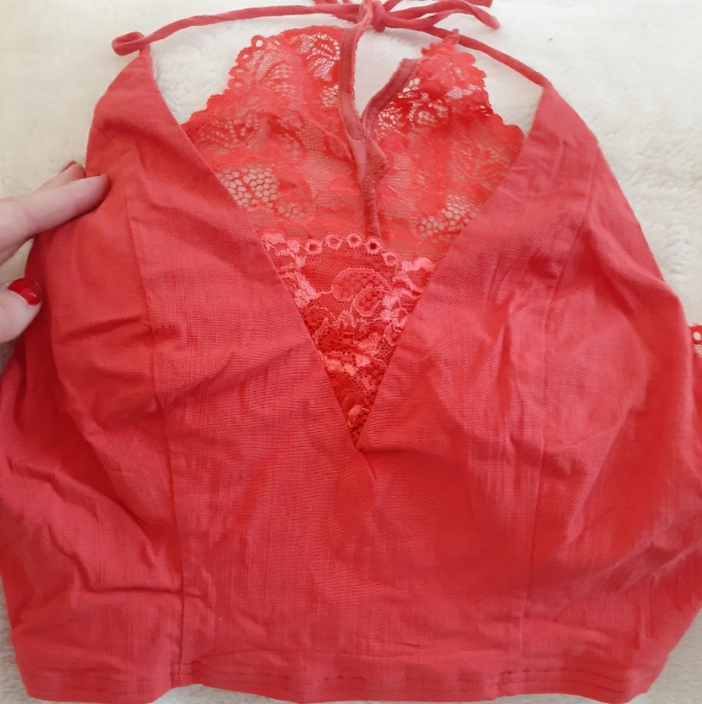 Free People halter lace tank/ bralette